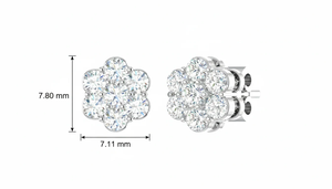 Exquisitos Pendientes de Botón con Forma de Racimo de Flores para Mujer, Joyería Brillante y Elegante, Regalo Perfecto para Cumpleaños, Aniversario o Ocasión Especial - Product Image 2