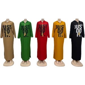 Nuovo Abito con Cappuccio Stampato da Donna, Manica Lunga, <span class=keywords><strong>Taglie</strong></span> <span class=keywords><strong>Grandi</strong></span>, Stile Sportivo Autunnale - Product Image 6