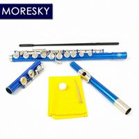 MORESKY C Major Flute 16 CloseC Keys Blue with E Key Cupronickel Painted Metal