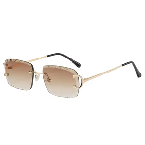 Lunettes de soleil classiques sans monture <span class=keywords><strong>Cartier</strong></span> 2026 pour femmes et hommes, coupe diamant, inspirées de l'Italie, de luxe, protection UV 400 - Product Image 4