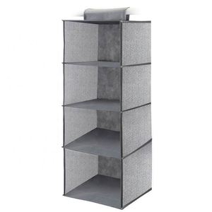Storage Hanging Closet <b>Shelves</b>,fabric Closet Hanging Organizer,4 <b>Shelf</b> Closet Hanging Organizer with <b>Hooks</b> - Product Image 1