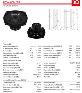 Lage Prijs Midbass 6.5 Inch Speaker 200W Rms Neodymium Woofer Glasvezel Kegel Mooie Luidspreker Voor Line <span class=keywords><strong>Array</strong></span> Geluidssysteem, 650-028 - Product Image 6