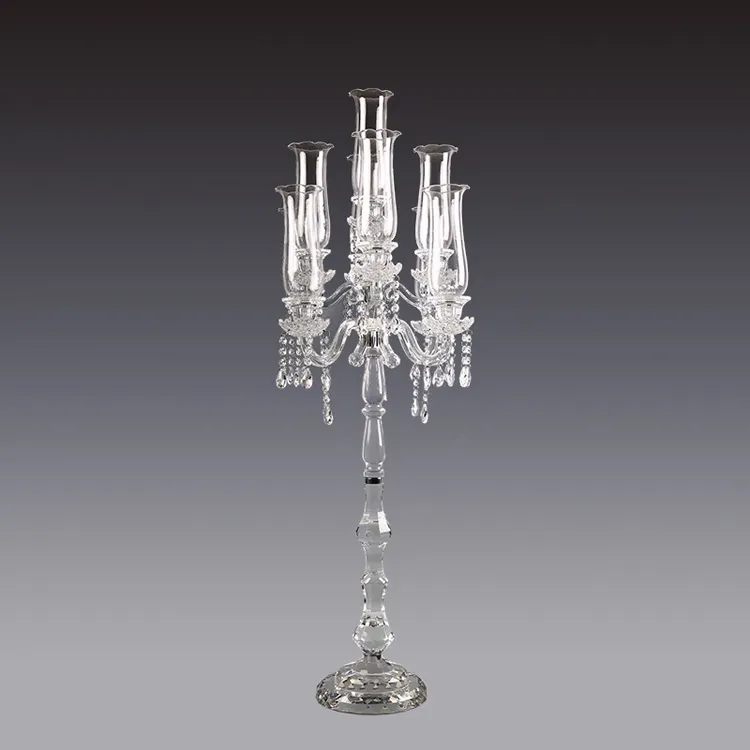 Wholesale European-style five-headed crystal candlestick wedding props candlestick ornaments