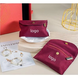 Custom Velvet Jewelry Pouch With logo Small Velvet <b>Bag</b> for Jewelry Package With Flap Envelope <b>Bag</b> With Snap for Jewelry <b>Dust</b> <b>Bag</b> - Product Image 3