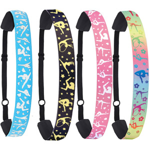 عصابة رأس رياضية نسائية للجمباز للرقص عصابة رأس متدرجة قوس قزح ضد الانزلاق الرياضة عصابة رأس أغطية رأس اكسسوارات شعر - Product Image 1