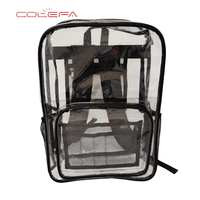 Sac à dos Colefa personnalisé avec logo, plusieurs poches, résistant à l'eau, pour étudiants, transparent, en PVC, pour l'école