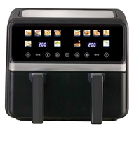 Friteuse à air double panier 2100W pour la maison, four intelligent multifonctionnel de 8L à grande capacité et visible