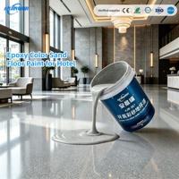 Peinture époxy auto-nivelante à texture marbre, sable coloré, revêtement époxy résistant à l'usure sans joint pour la décoration intérieure d'hôtels