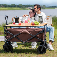 Chariot de camping pliable WZ TC-11 tout-terrain, chariot en métal léger et portable, roues pivotantes, chariot de courses pour le camping en plein air