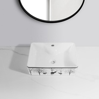TARPUL Vente Chaude Lavabo Rectangulaire en Céramique à Poser, Design Ferme Moderne Personnalisé, Durable pour Hôtels et Hôpitaux