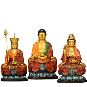 Sao Po Tre Santo Divinità Statua di Rame Puro Dipinta Bodhisattva Ksitigarbha Re Guanyin Amitabha Statua Casa Culto