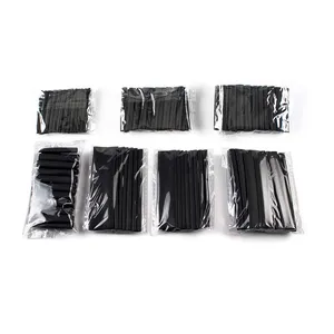 127 pcs/bag 2: 1 heat shrinkable tube kit various sizes polyolefin insulation sleeve heat black shrink tube wire and cable