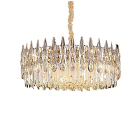 Lustre en cristal K9 de luxe français, design goutte d'eau, éclairage pour salle à manger, chambre à coucher, salon moderne, pendentif rond en métal