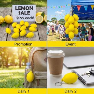 Llavero de Limón Amarillo Brillante, Aromático, de Espuma PU de Levantamiento Lento, Juguete de Fruta para Regalos Promocionales Refrescantes - Product Image 2