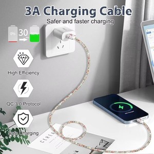 <span class=keywords><strong>2025</strong></span> <span class=keywords><strong>Hot</strong></span> Bán <span class=keywords><strong>New</strong></span> Bling Kim Cương Thời Trang Độc Đáo Thiết Kế 65W <span class=keywords><strong>USB</strong></span> Để Loại C Nhanh Chóng Sạc Cáp Cho Iphone Android Các Thiết Bị - Product Image 2