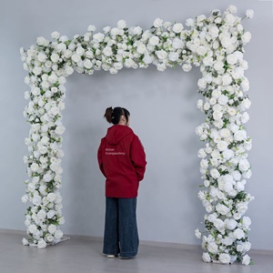 Arche florale, fond de scène de mariage, décoration de scène, fleurs artificielles, cercle floral rond, tendance sur les réseaux sociaux - Product Image 2