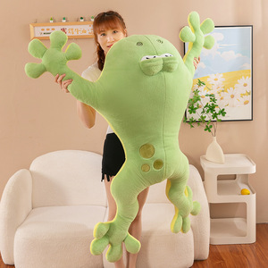 Peluche <span class=keywords><strong>grenouille</strong></span> géante parodique pour anniversaires d'hommes et de femmes, oreiller de chevet, <span class=keywords><strong>position</strong></span> couchée, cadeau poupée de sommeil 130cm - Product Image 5