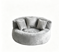 Sofá plegable moderno y sencillo para el hogar, de tela comprimida al vacío, semicircular, con patrón de esponja triturada y efecto sellado.