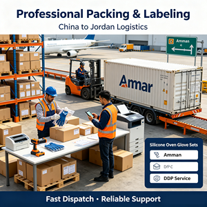 Transport de fret porte-à-porte <span class=keywords><strong>Jordan</strong></span> Air DDP pour ensembles de <span class=keywords><strong>gants</strong></span> de four en silicone, dédouanement rapide, service d'expédition express DHL UPS à Aman - Product Image 4
