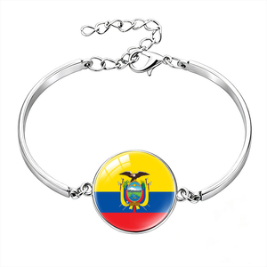 Bracelet en métal avec chaîne et drapeau national palestinien personnalisé, bracelet en verre cabochon avec pierre précieuse pour la solidarité culturelle et cadeau souvenir - Product Image 4