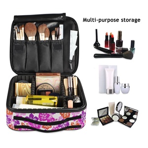 High Quality Pink Hibiscus Design Professional Artist <b>Storage</b> Bag <b>Makeup</b> Bag Hawaii Travel Organizer Cosmetic Case for Women - Product Image 4
