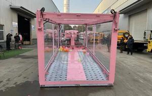 <span class=keywords><strong>Remorque</strong></span> HOWO rose accrocheuse à plateau entièrement rabattable avec caisse transparente pour le transport de voitures - Product Image 4