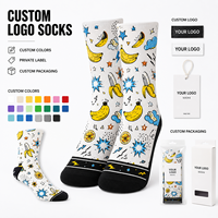 Chaussettes personnalisées imprimées pour adultes, motif automne, service d'échantillonnage de maquette, paire de chaussettes souples pour marque de mode, événement d'équipe, production en gros