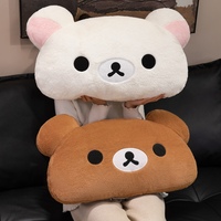 Adorables coussins en peluche longue en forme d'ours, marron et blanc, super doux, parfaits pour les câlins, les siestes et la maison douillette, cadeaux pour tous les âges