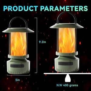 Lampe de nuit portable rétro à flamme RGB, haut-parleur Bluetooth sans fil TWS avec lumières LED, lanterne d'extérieur pour le camping, la terrasse, le jardin, les fêtes, la randonnée - Product Image 3