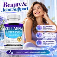 Capsules de collagène multi-peptides OEM, 90 unités, pour la beauté de la peau, des cheveux et des articulations, complément alimentaire