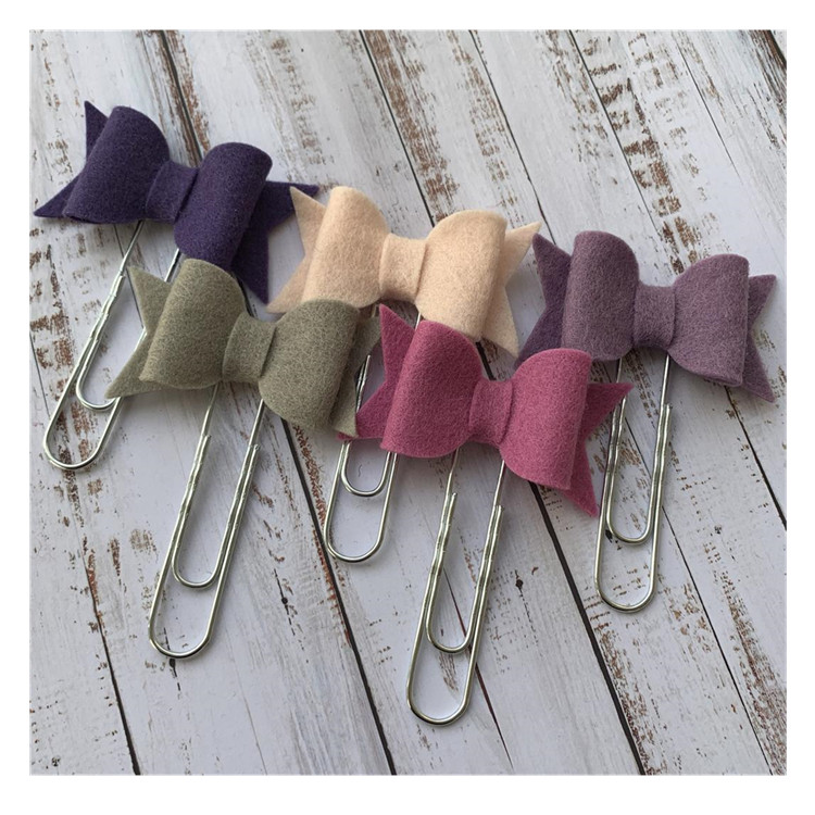 Индивидуальный планер, закладка для бумаги, Закладка, симпатичный зажим для бумаги, фетровый бант, зажим для бумаги