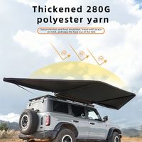Camion tout-terrain SUV 180 °   Auvent latéral à double poteaux de support, UPF50+, imperméable, en tissu Oxford, à déploiement rapide, accessoire de camping pour véhicule