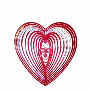 Hình trái tim chim Repellent gió Spinners với nhấp nháy thanh phản chiếu Vườn Chim răn công cụ Gradient màu gió <span class=keywords><strong>twirlers</strong></span> - Product Image 3