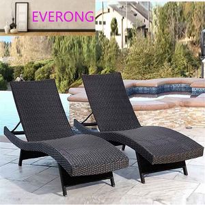 Chaise longue pliante moderne en rotin pour extérieur <span class=keywords><strong>avec</strong></span> <span class=keywords><strong>coussin</strong></span>, idéale pour la détente à la plage, au bord <span class=keywords><strong>de</strong></span> la piscine, dans les bains thermaux, les cours, les hôtels et les jardins - Product Image 4