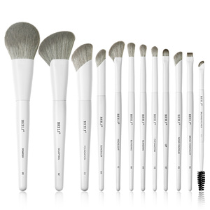 Ensemble de pinceaux de maquillage de luxe, 12 pièces, manche en bois, logo personnalisé, poils de haute qualité, pinceaux pour fond de teint, fard à joues, estompeurs pour les yeux - Product Image 2