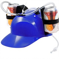 Casque à boire avec paille, support de canette réglable pour bière et soda, gadget amusant pour fêtes