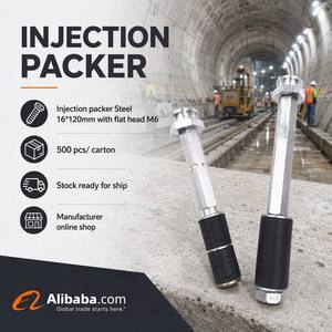 Packer d'injection professionnel en acier 16*120mm à tête plate M6 pour l'étanchéité du béton et le colmatage des fuites - Product Image 1