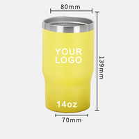 Vente en gros Refroidisseur de canette de bière mince maigre 14oz En acier inoxydable isolé 2 en 1 Refroidisseur de canette de boisson avec deux couvercles