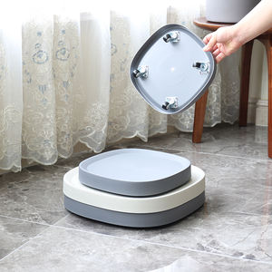 Base con rueda universal, polea de rodillo de arrastre de disco, rueda oculta de plástico blanco, bandeja de maceta móvil - Product Image 3