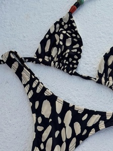 Sexy Bikini <span class=keywords><strong>Nero</strong></span> Leopardato in Chiffon 2026 da Donna con Perle, <span class=keywords><strong>Reggiseno</strong></span> Push-up e Perizoma con Imbottitura, <span class=keywords><strong>Costume</strong></span> da Bagno Estivo per Vacanze - Product Image 5