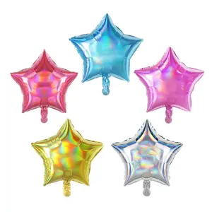 激光彩色箔心形气球星形箔气球派对装饰品