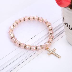 สร้อยข้อมือลูกปัดคริสตัลแบบถักร้อยลูกปัดแบบยืดหยุ่นเครื่องประดับลูกปัดแก้ว - Product Image 3