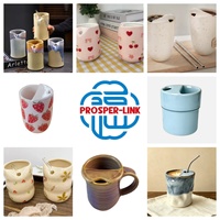 Mug de voyage en céramique noir à larges rayures avec trou de boisson, 300 ml, réutilisable, pour café glacé, idéal pour le bureau, l'extérieur, le quotidien et les fêtes