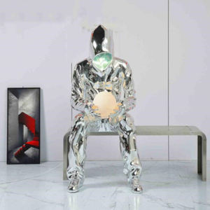 Felpa con cappuccio <span class=keywords><strong>faro</strong></span> senza volto ragazzo scultura <span class=keywords><strong>lampada</strong></span> <span class=keywords><strong>da</strong></span> pavimento luminosa con cappuccio <span class=keywords><strong>da</strong></span> Bar decorazione centro commerciale sala casco - Product Image 2