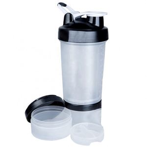 Top Seller BPA Free Plastic Tritan Fitness <b>Shaker</b> Cup, Gym Sports Protein Powder Black <b>Shaker</b> <b>Bottle</b> With Storage - Product Image 2