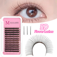 Pestañas Postizas Meecil 5D Premade Fans Flower, Extensiones de Pestañas de Fibra PBT Suave, Suministros para Pestañas de Volumen Natural