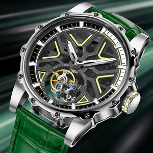 นาฬิกาข้อมือผู้ชาย PINDU Sports Luxury Hollow Tourbillon ระบบออโตเมติก สายหนัง ตัวเรือนสแตนเลส ส่องสว่าง กันน้ำ - Product Image 5