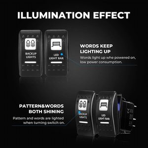 Auto Switch 15A 24V Rocker Type Dual Light For Car RV Boat Bus - Product Image 2