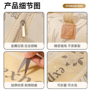 Quilt Storage Bag Canvas Rectangle Waterproof Moving Organizer For Clothing And Luggage Household Packing Bag - Product Image 5