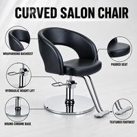 Vente d'usine - Chaise de coiffure réglable à base ronde hydraulique, mobilier multifonctionnel, chaise de salon de coiffure pas chère